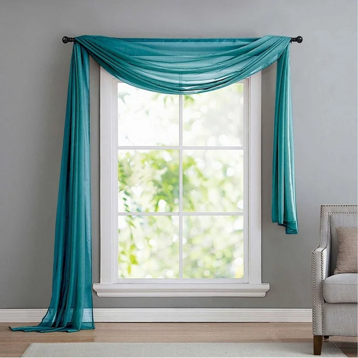 Gardinenbox Freihanddeko (1 St), ohne, transparent, Voile, Uni Volant Transparent Polyester 600cm 140cm – Bild 1