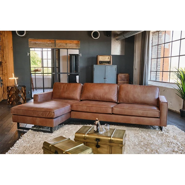 KAWOLA Ecksofa VILNIUS, Couch L-Form mit Longchair rechts oder links Lederfaserstoff – Bild 3