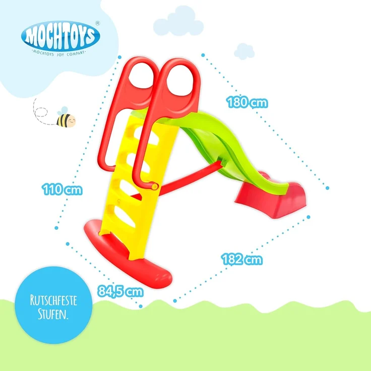 Mochtoys Kinderrutsche 10832/12199 Rutschlänge 180 cm Wasserrutsche rutschfest grün – Bild 8