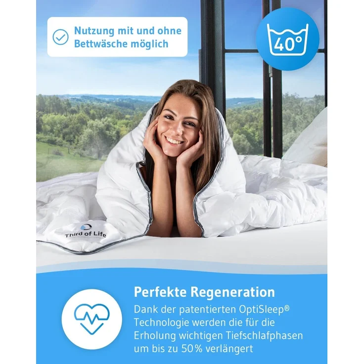 AERO ActiveClima Ganzjahresdecke mit innovativer Climabalance®-Technologie, einlagig (Mono-Decke) 155 x 200 cm – Bild 4