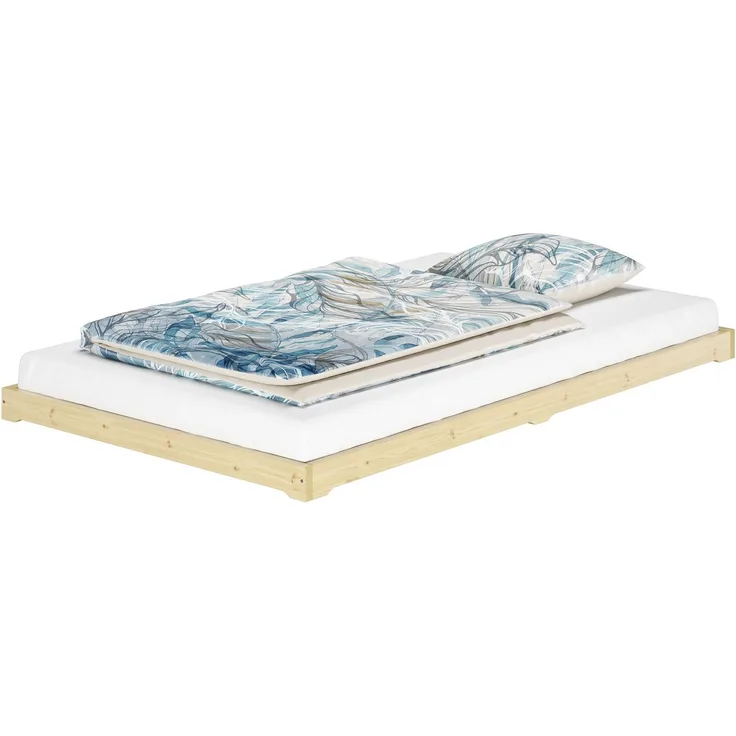 Erst-Holz Niederflurbett aus geölter Fichte 120x200 cm, natur