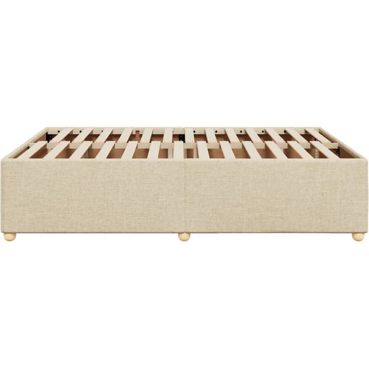 vidaXL Bettgestell ohne Matratze Creme 160x200 cm Stoff 3284748 – Bild 5