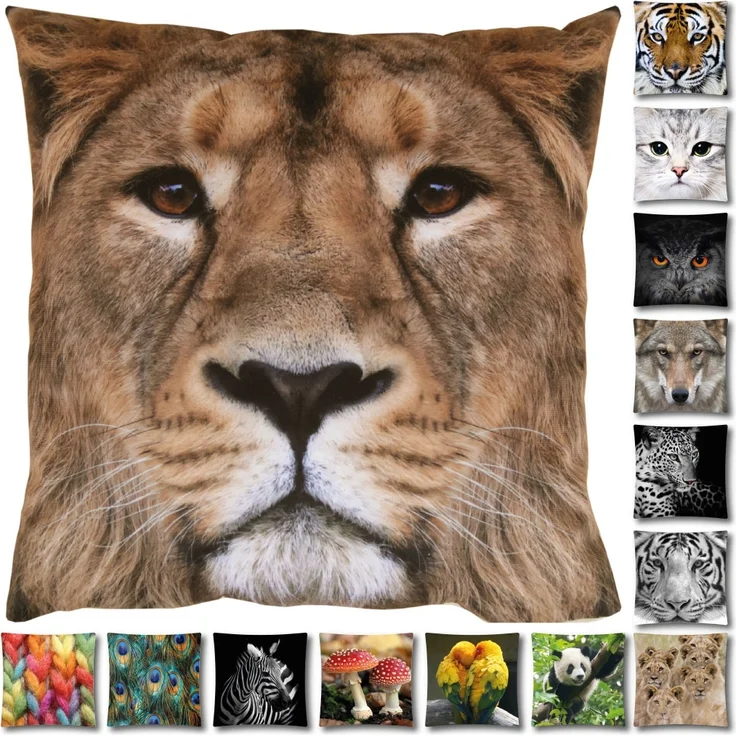 Bestlivings Dekokissen Fotodruck Motiv in 40x40 cm, Flauschig weiches Kissen in vielen Motiven erhältlich ( Design: Löwe ) – Bild 4