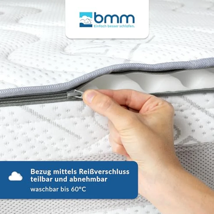 BMM Matratze 140x200 cm Komfort 23 H4 extra fest/Kaltschaummatratze/ergonomische 7 Zonen Matratze Höhe 23cm Komfort 23 / Matratzen produziert in Deutschland – Bild 6