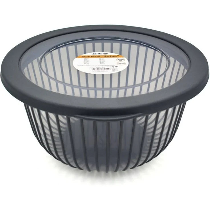 Aufbewahrungsschüssel mit luftdichtem Deckel in Stripe-Design - Anthrazit 3000 ml – Bild 2