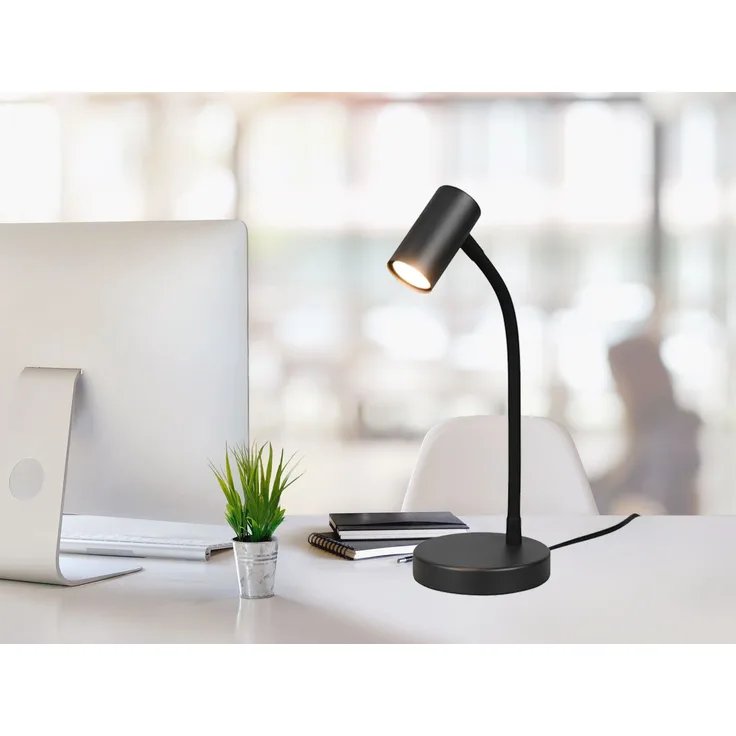Flexible Schreibtischlampe TARYN Schwarz, Höhe 28cm