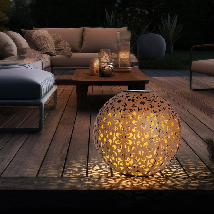 2x LED Solarleuchte, Dekorgeflecht-Kugel, D 20 cm – Bild 7