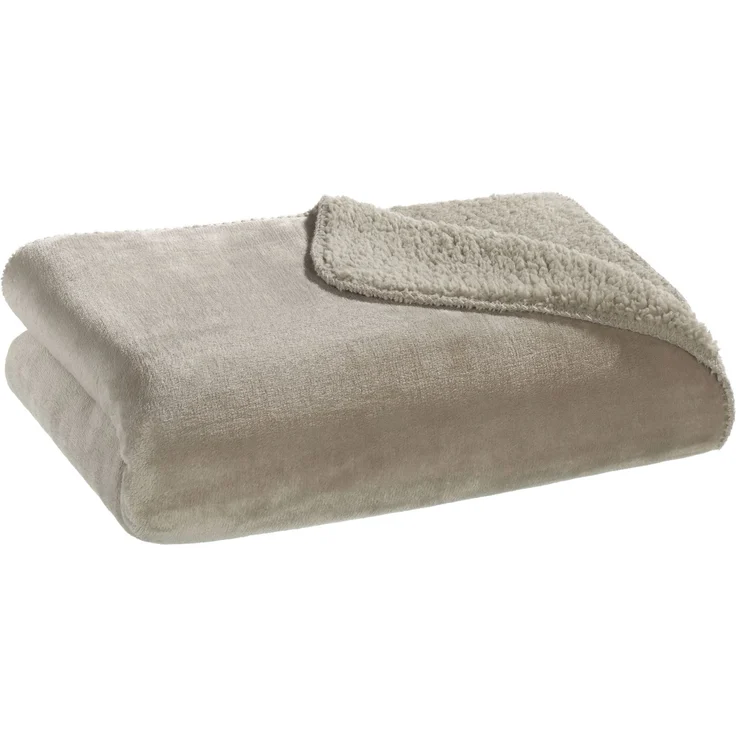 Wohndecke SEBASTIAN, Taupe, 150 x 200 cm, Polyester, casa NOVA, wendbar – Bild 1