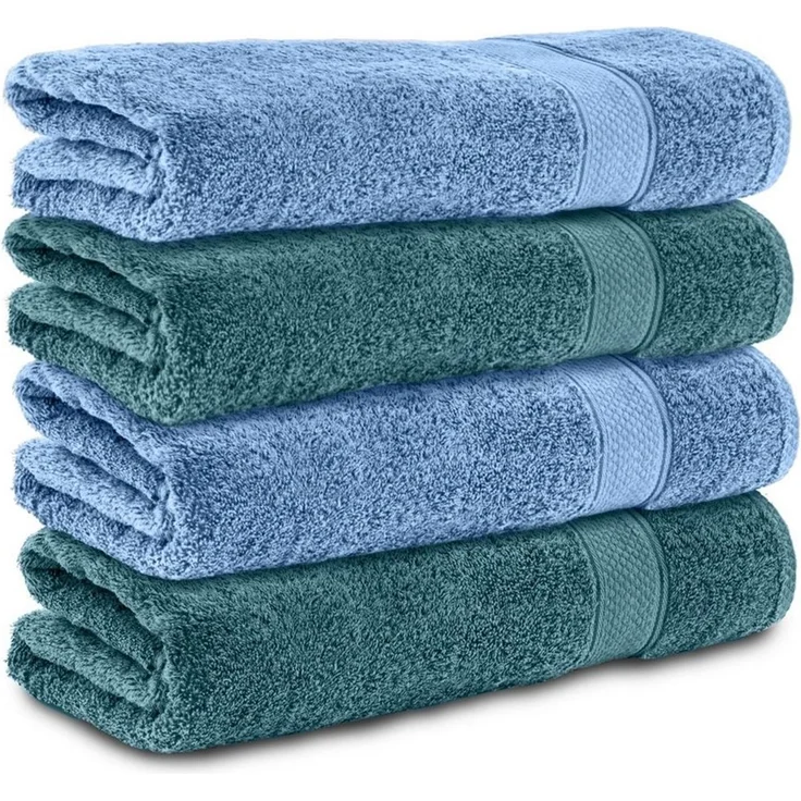 Komfortec Badetücher 100% Baumwolle, 470 g/m², Frottee (4-St), Handtücher 70x140 cm Set, Weich – Bild 1