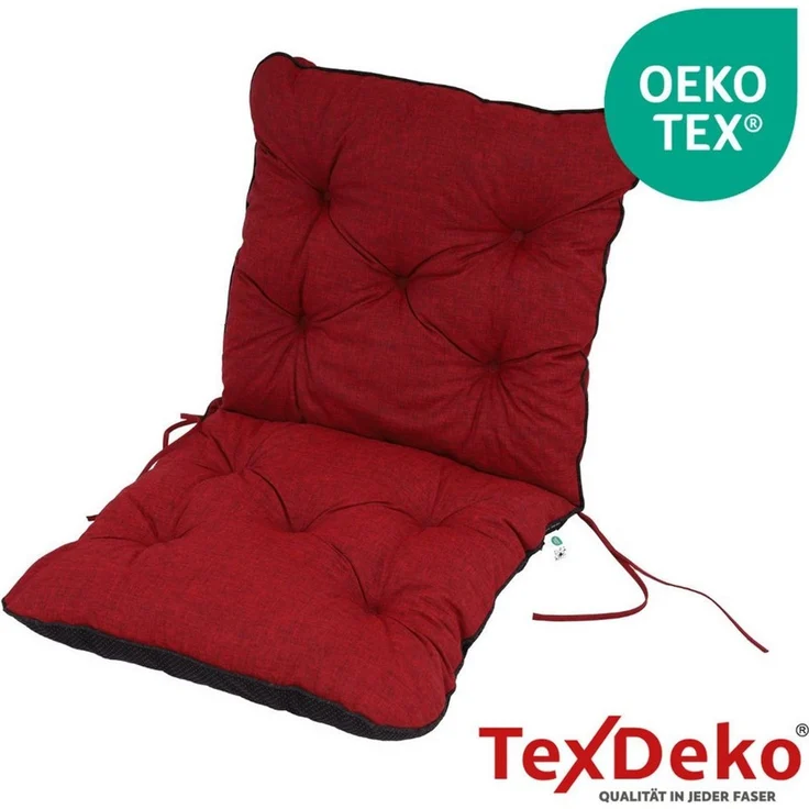 TexDeko Sitzauflage Ecolen Niedriglehner 40 x 40 x 40cm - gesteppte Gartenstuhl-Auflage, (1× Gartenstuhl-Auflage (80 × 40cm), UV-Beständig, Wasserabweisend mit Anti-Rutsch Boden – Bild 4