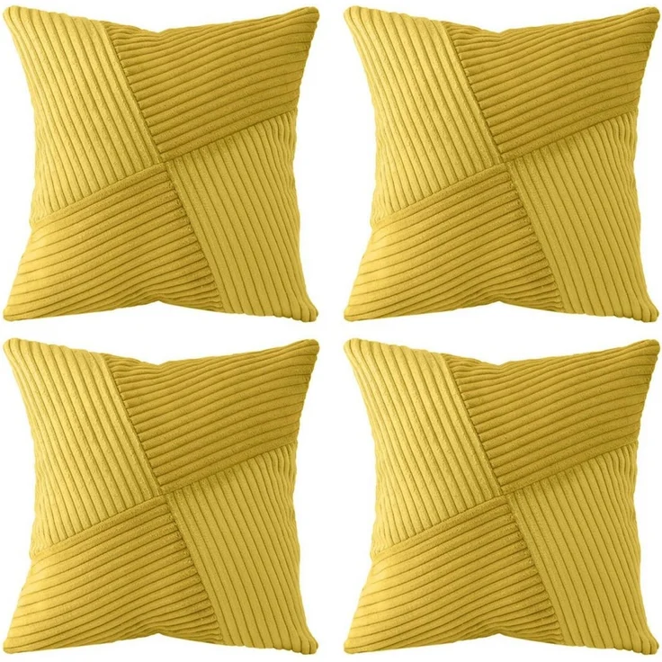 Amilian Kissenhüllen - 4er Set Kissenbezug, Kissenbezüge - Zierkissenbezüge, (4 Stück), 40x40 cm, Kissenhülle für Sofakissen, Dekokissen, Zierkissen, Kissen – Bild 5