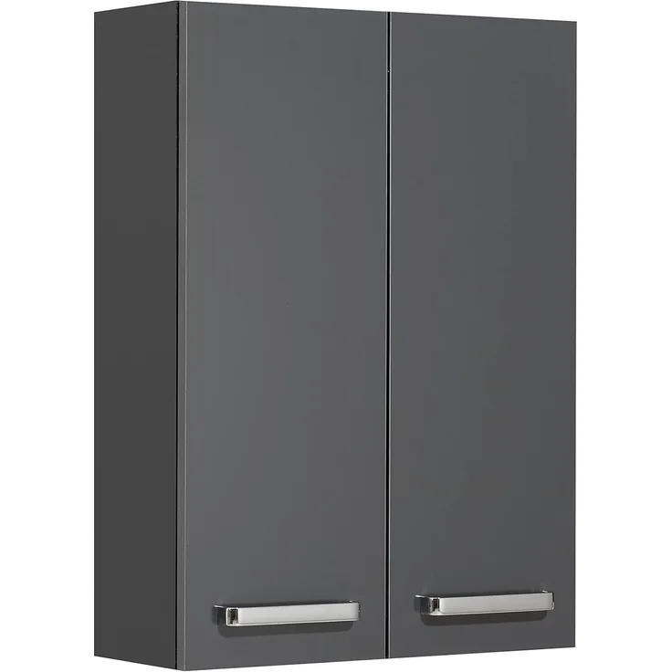 Pelipal Badezimmer Hängeschrank; 311 in Grau-Anthrazit, Glanz, 50 cm breit | Bad Wandschrank; mit 2 Türen und 2 Glas-Einlegeböden