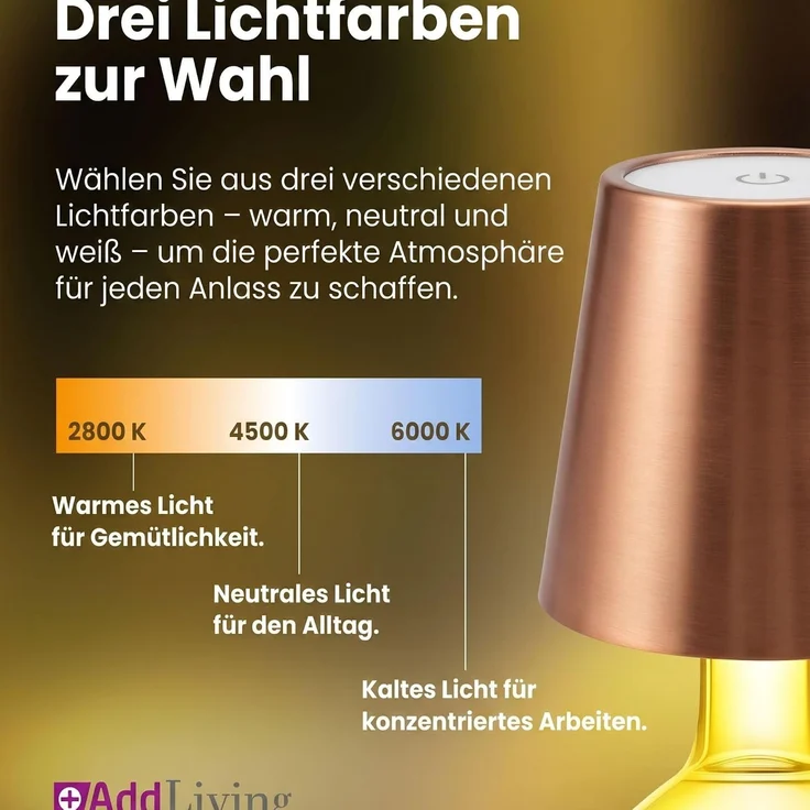 AddLiving LED Flaschenleuchte Bronze – Bild 3