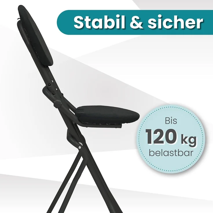 ELONEO Stehhilfe ELONEO Sitzhilfe/Bügelstehhilfe, mit Rückenkissen, belastbar bis 120kg, höhenverstellbar, rutschfest & platzsparend – Bild 7