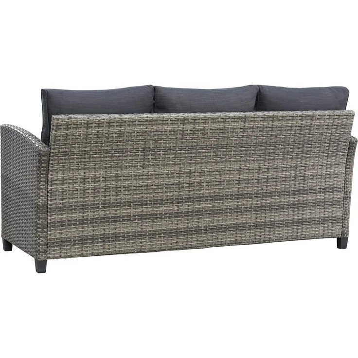 KONIFERA Gartenlounge-Set Amsterdam, (Set, 16-tlg, 1x 3er Sofa, 1x 2 Sessel, 2x Hocker, 1xTisch 144,5x74x67cm,Polyrattan), Stahl, Ablagefläche unter dem Tisch, Loungeset – Bild 3
