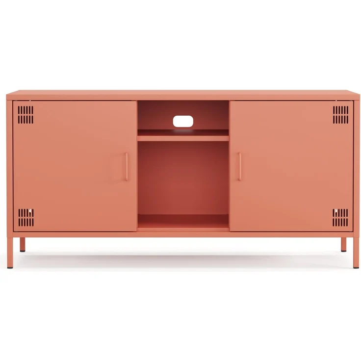 Metall Möbel Pera3, TV-Schrank 3 Regale - 130,5 x 40 x 64,5 cm Lachsfarben – Bild 5