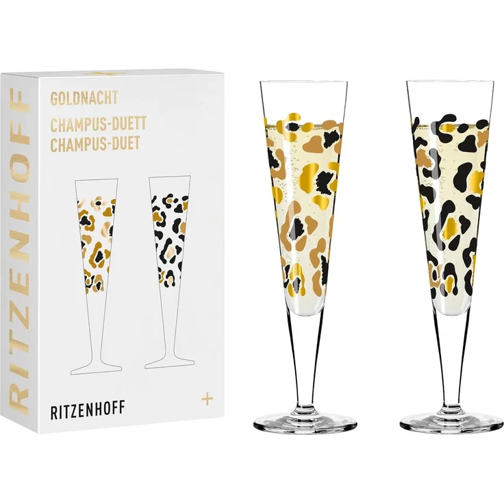 Ritzenhoff 'GOLDNACHT' Sekt- & Champagnergläser 2er-Set, Kristallglas multicolour, 7.2 x 24 x 7.2 cm – Bild 1