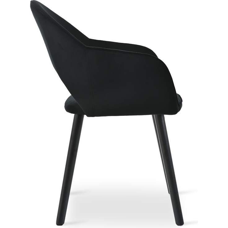 GOEURVANT 1316 Esszimmerstühle 4er-Set mit Armlehnen, Samt - Schwarz – Bild 5