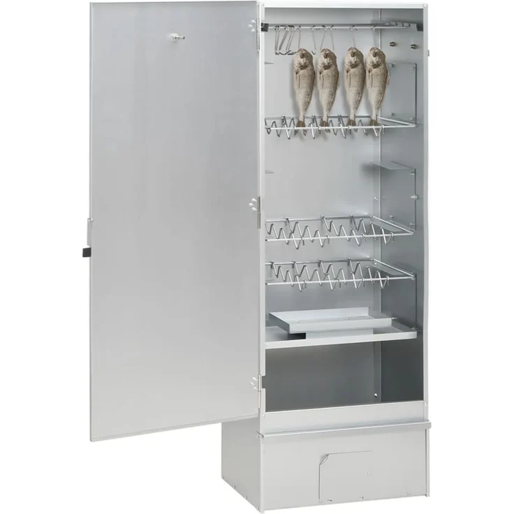 vidaXL Räucherofen mit Kaltrauchgenerator, Verzinkter Stahl, 44,5 x 29 x 110 cm, 18.7 kg, ohne Glasfenster – Bild 2