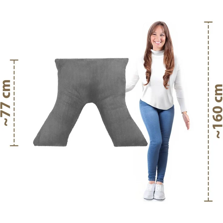 Amilian Schlafkissen - Lesekissen für Bett und Sofa - Seitenschläferkissen - Stillkissen, Seitenschläfer, Rückenlage, Schlafkissen für Seitenlage, Kissen mit Füllung und abnehmbarem Bezug - Stillhilfe – Bild 2