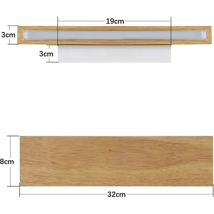Nettlife LED Wandleuchte Holz 3000K warm weiße Wandbeleuchtung, Drehbar 330 °, LED fest integriert, Warmweiß, Wohnzimmer Schlafzimmer Flur Treppenhaus – Bild 3
