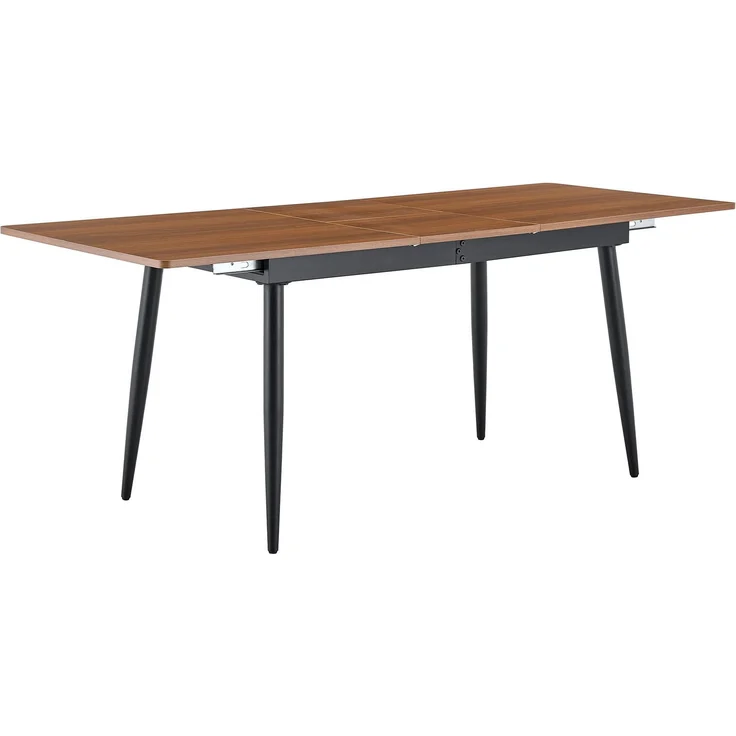 Esstisch aus MDF mit Metallgestell, 190,5/150x80x76,2 cm, Walnuss – Bild 10
