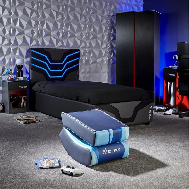 X Rocker Video Rocker Gaming Bodensessel für Kinder - Lava (Blau) – Bild 3