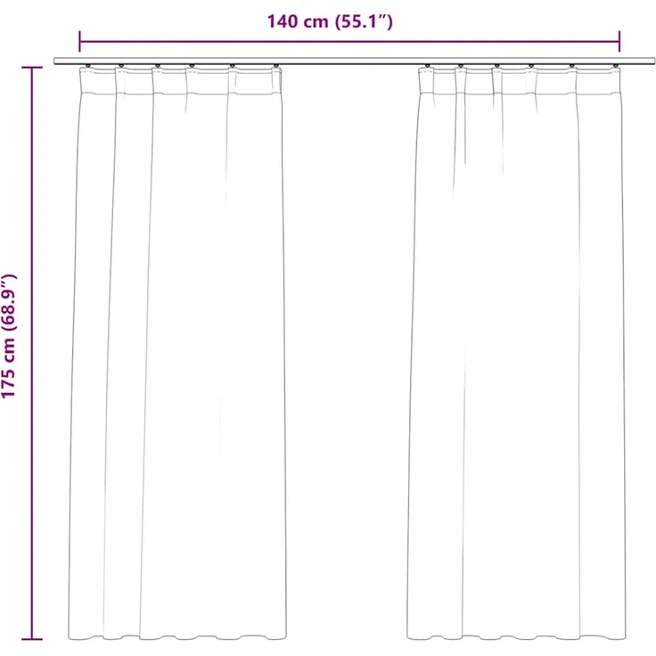 Verdunkelungsvorhänge | für Wohnzimmer & Schlafzimmer mit Haken 2 Stk. Samt Anthrazit 140x175cm – Bild 7