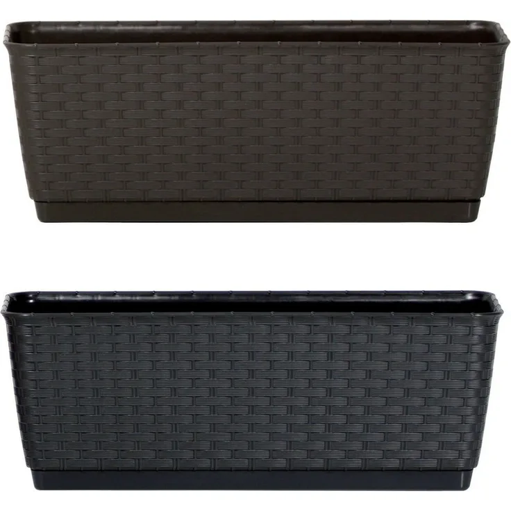 Prosperplast RATOLLA P Balkonkasten in Polyrattan-Optik Blumenkasten 40cm