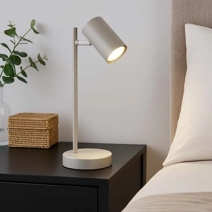 GLOBO LIGHTING Schreibtischlampe, Leuchtmittel nicht inklusive, Tischleuchte Beistelllampe Schalter Leselampe Metall sandfarben