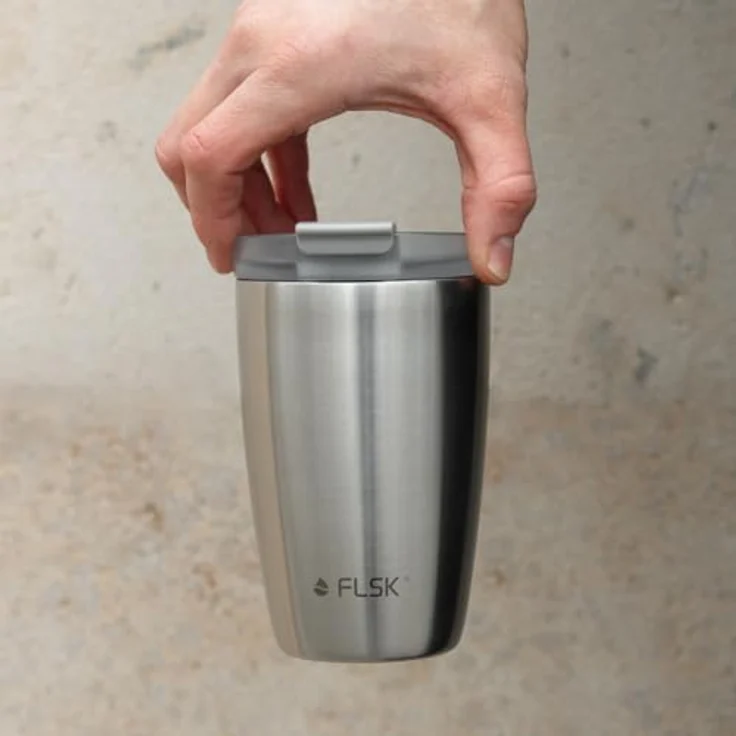 FLSK CUP Kaffeebecher Stainless STNLS Coffee to go-Becher Edelstahl 350 ml – Bild 3