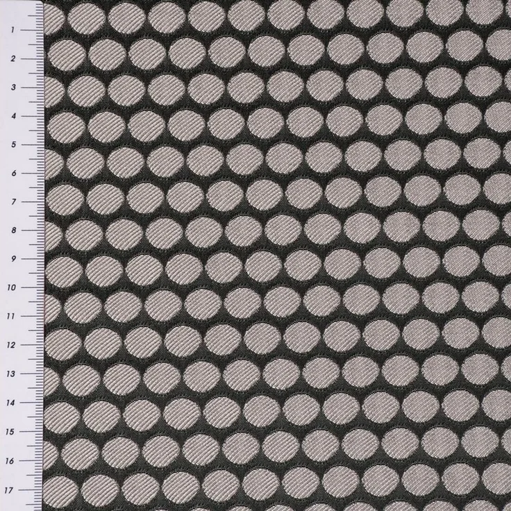 SCHÖNER LEBEN. Tischläufer SCHÖNER LEBEN. Tischläufer Jacquard Punkte schwarz silbergrau, handmade – Bild 3
