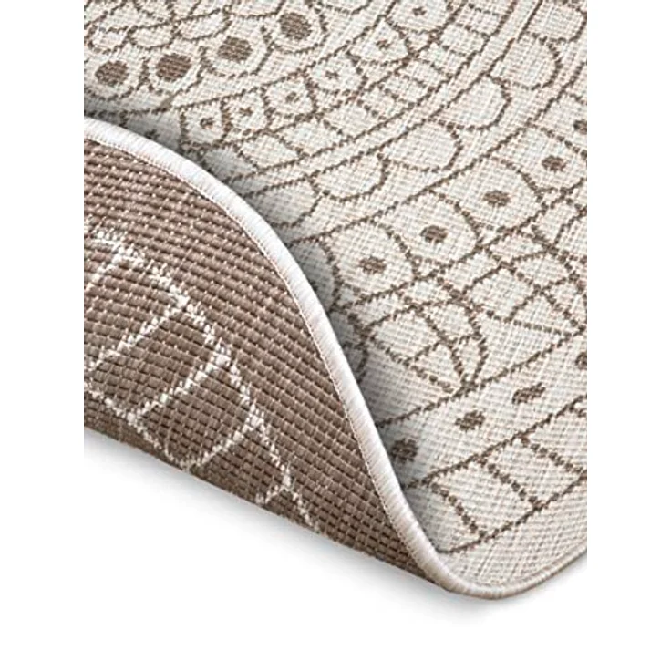 NORTHRUGS Teppich Porto Wendeteppich, rund, Höhe: 5 mm, In-& Outdoor, Wetterfest, Balkon, Garten, Wohnzimmer, Wasserfest – Bild 4