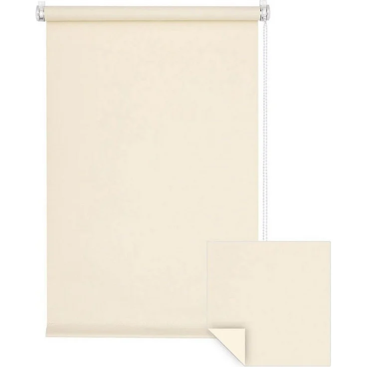 Verdunklungsrollo Klemmfix Verdunkelungsrollo 45x150 cm creme [Stoffbreite: 42cm], Victoria M, blickdicht, ohne Bohren, freihängend, Klemmfix, mit Kindersicherung, für Fenster und Türen, Sonnenschutz Sichtschutz – Bild 1