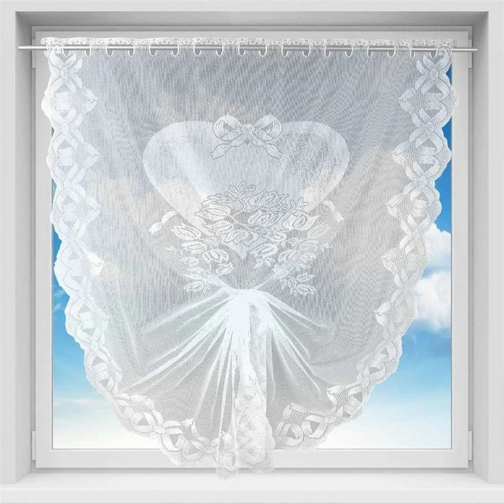 Arsvita Vorhang (1 St), Stangendurchzug, halbtransparent, Bistrogardine in Spitzenoptik, 100x160 cm (BxL) mit Stangendurchzug – Bild 1
