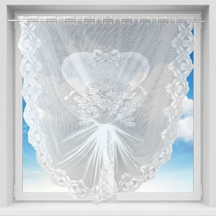 Arsvita Vorhang (1 St), Stangendurchzug, halbtransparent, Bistrogardine in Spitzenoptik, 100x160 cm (BxL) mit Stangendurchzug