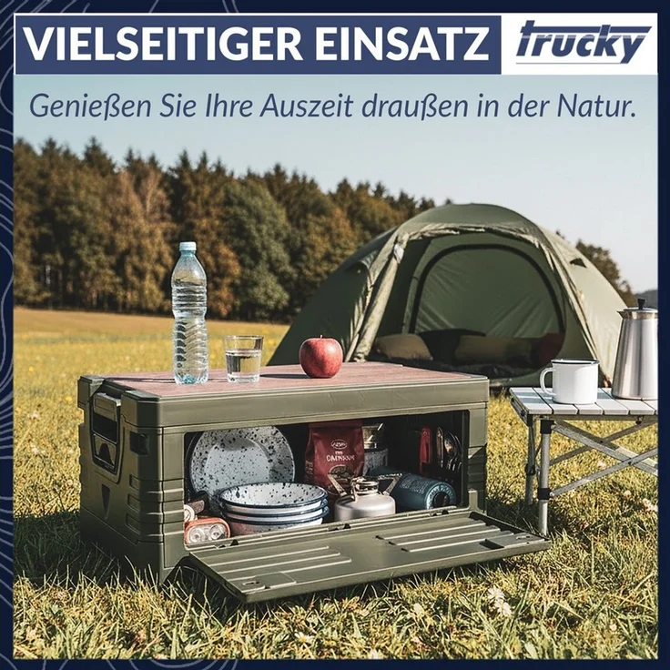 Trucky Faltbox Storage Box Camping Klappbox Klappkiste faltbar Grün Auswahl – Bild 3