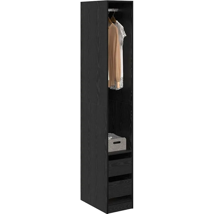 vidaXL Kleiderschrank Schwarz Eichen-Optik 30 x 50 x 200 cm 3403221 – Bild 3