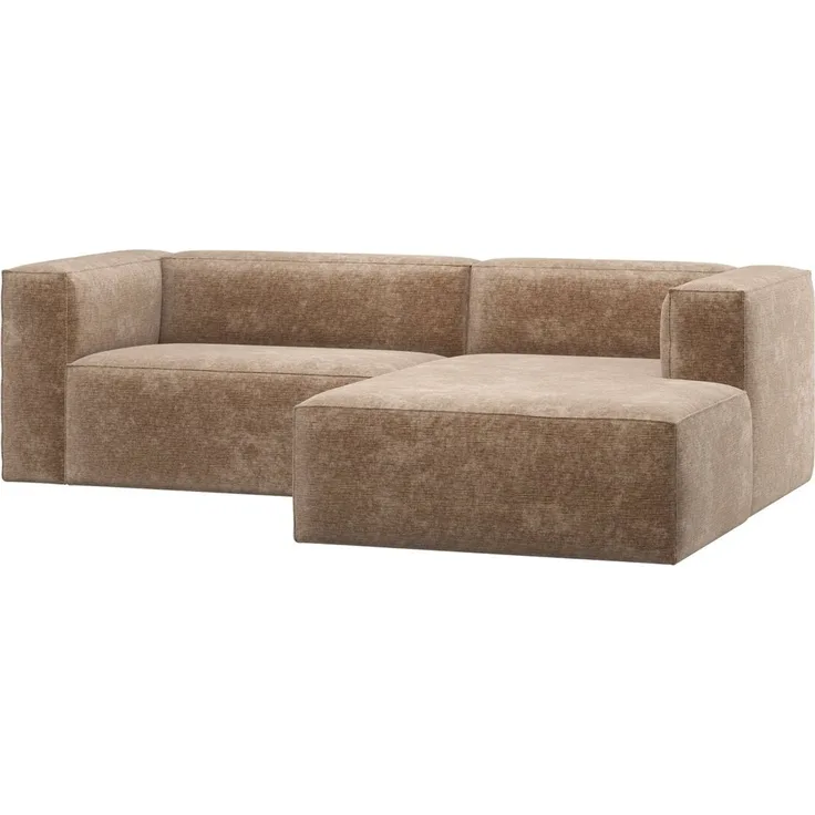 Ecksofa Chaiselongue Bean - Chenille-Samt Taupe, Rechts