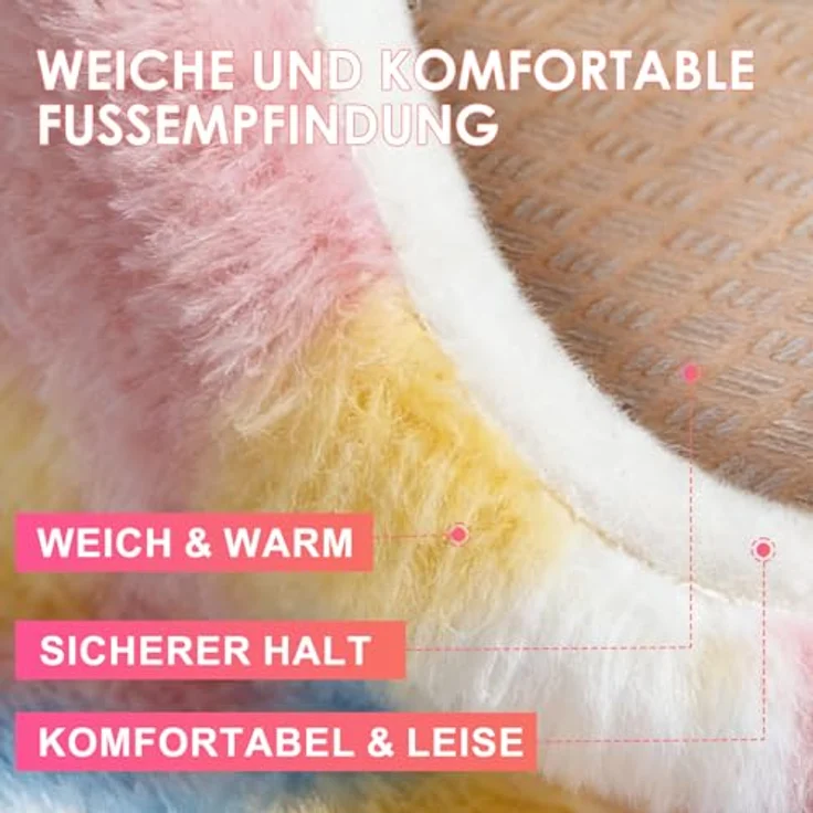 ROHATIM Teppich Schlafzimmer Rund 150 cm Regenbogen Waschbar Rutschfester Runder Hochflorteppich Wohnzimmer Kinderzimmer Mädchen Flauschig – Bild 4