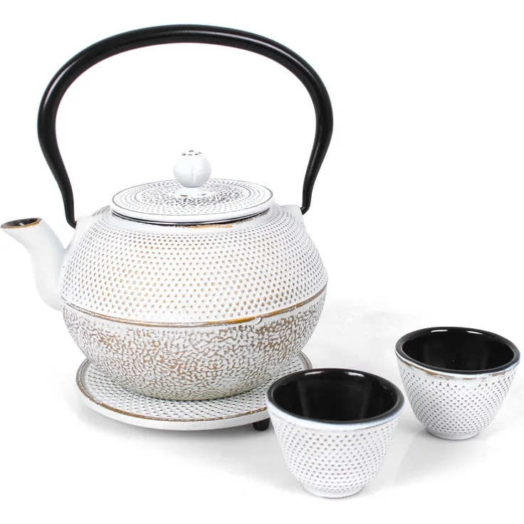 ECHTWERK Teeservice (4-tlg), 2 Personen, Gusseisen, Gusseisen, im Vintage-Design, 1,1 Liter, mit abnehmbarem Sieb