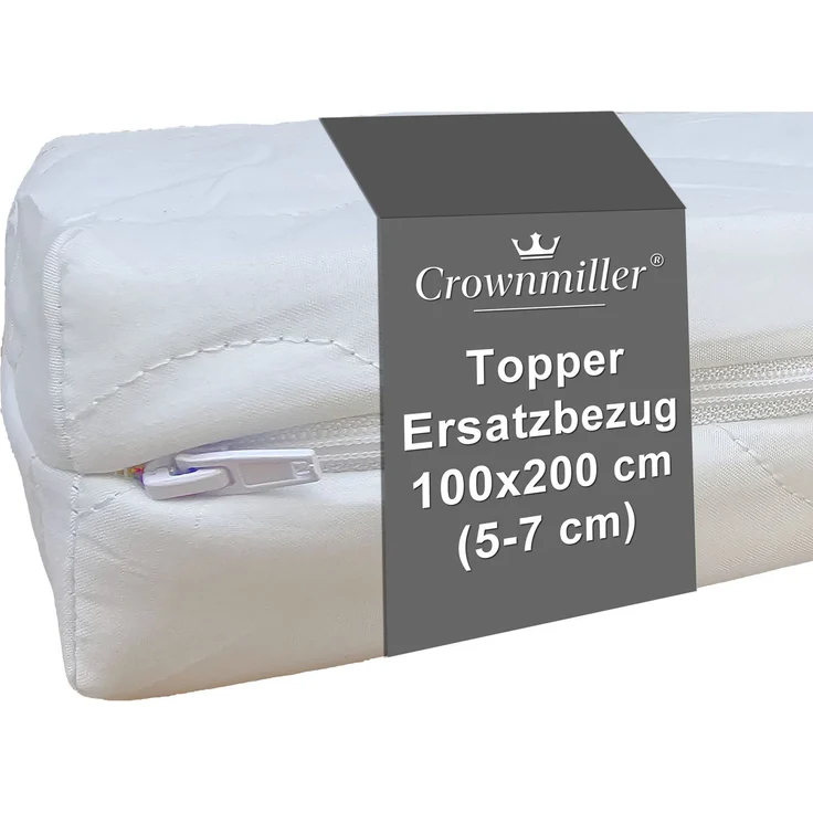 Crownmiller Topperbezug 100x200cm, für Topper von 5-7 cm, waschbar bis 60°C, OEKOTex100 – Bild 1
