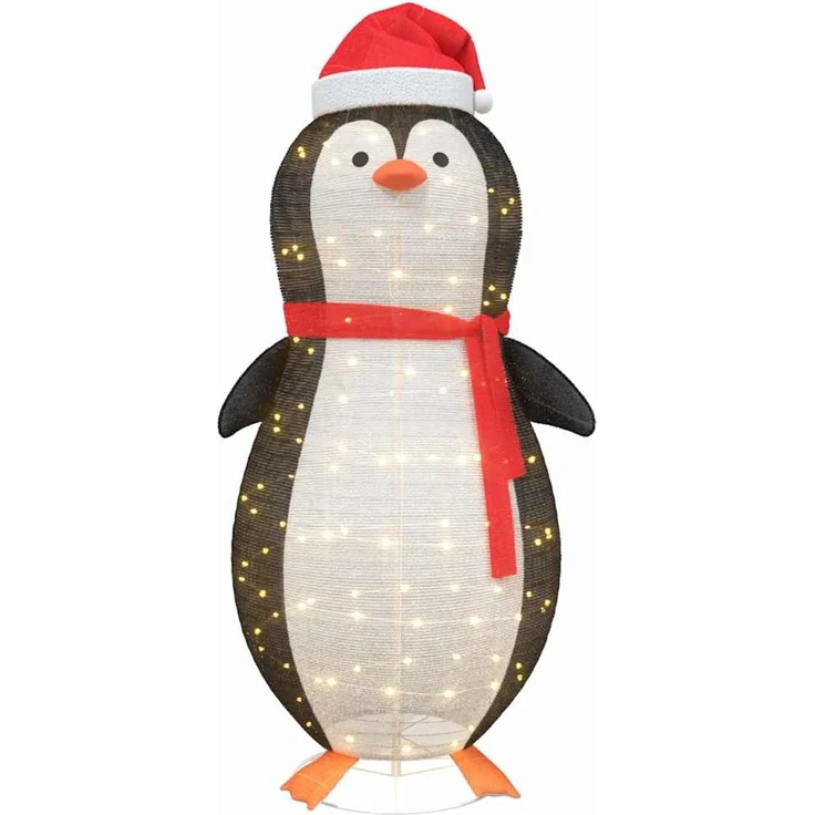 vidaXL Schnee-Pinguin Figur Warmweiß 78 x 178 cm Stoff 600 LEDs 42018966 – Bild 2