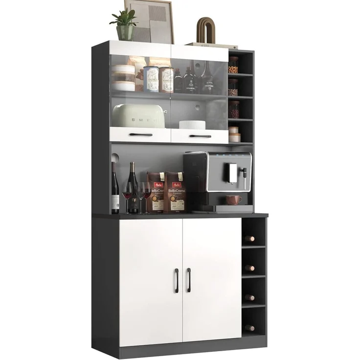Küchenschrank Buffet Highboard aus Holz mit LED – Bild 7