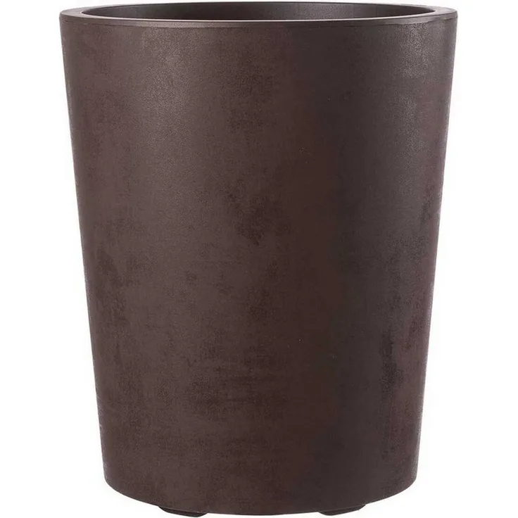 Runder Pflanzkübel Millennium 48 Liter in Braun mit Tolle Naturstein Optik