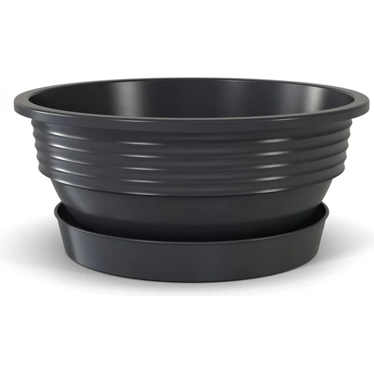 Plastard Pflanzschale 3er, 5er Set Blumenschale verschied. Größen Pflanzgefäß aus Kunststoff (Set, 5 St, Pflanzschale mit Untersetzer), UV-beständig, witterungsbeständig, Optionale Drainagelöcher – Bild 2