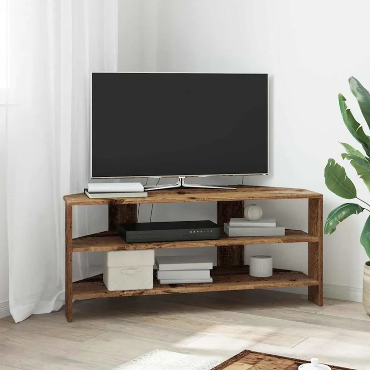 Eck TV Schrank,Fernsehschrank Altholz 102x40,5x45cm Holzwerkstoff