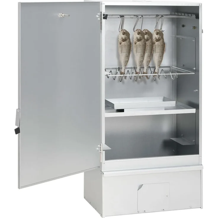 vidaXL Räucherofen mit Kaltrauchgenerator, Verzinkter Stahl, 44,5 x 29 x 83 cm, 15.62 kg, ohne Glasfenster – Bild 2