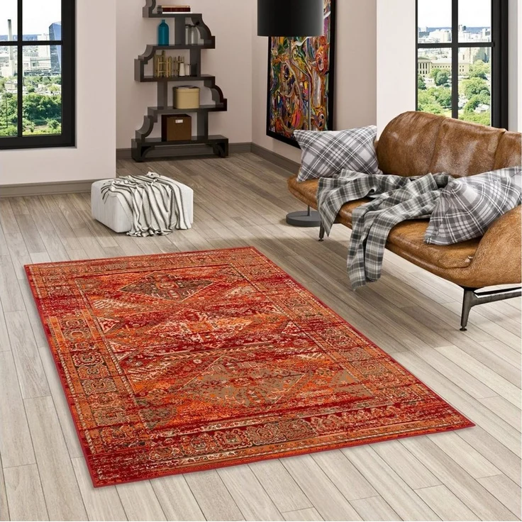 Pergamon Designteppich Designer Teppich Pop-Vintage Orient Bordüre, Rechteckig, Höhe: 6 mm – Bild 1
