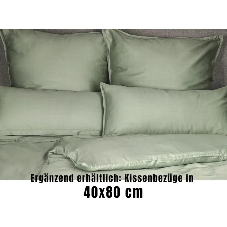 SCHÖNER WOHNEN-Kollektion Bettwäsche PLAIN Satin Bettwäsche, Baumwolle, 1 teilig, 200 x 200 cm in Grün – Bild 8